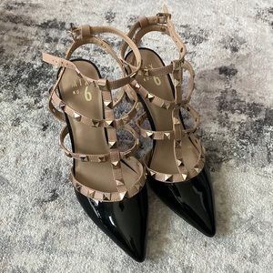 Studded Mix No. 6 heels size 8 1/2 in black